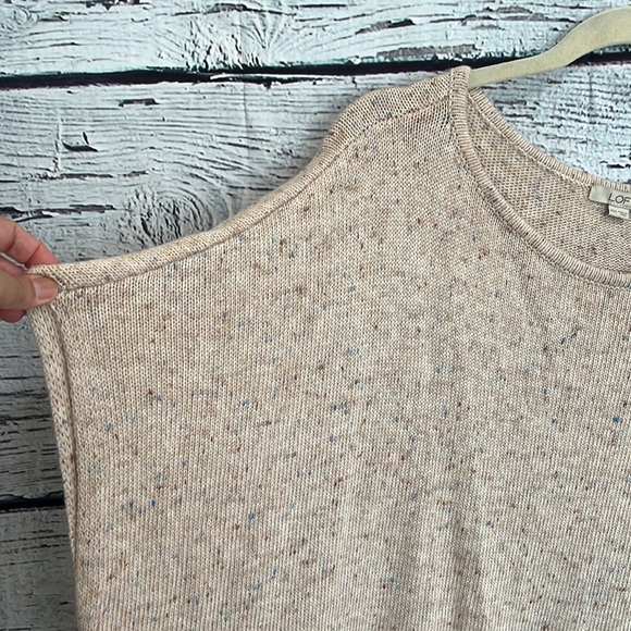 LOFT Oversized Flecked Blue Confetti Side Tie Cream Fall Poncho Size XS/S - Picture 5 of 13